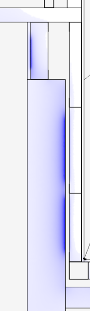 Modelled wall-interface humidity field as designed — elevated surface humidity at the internal corner